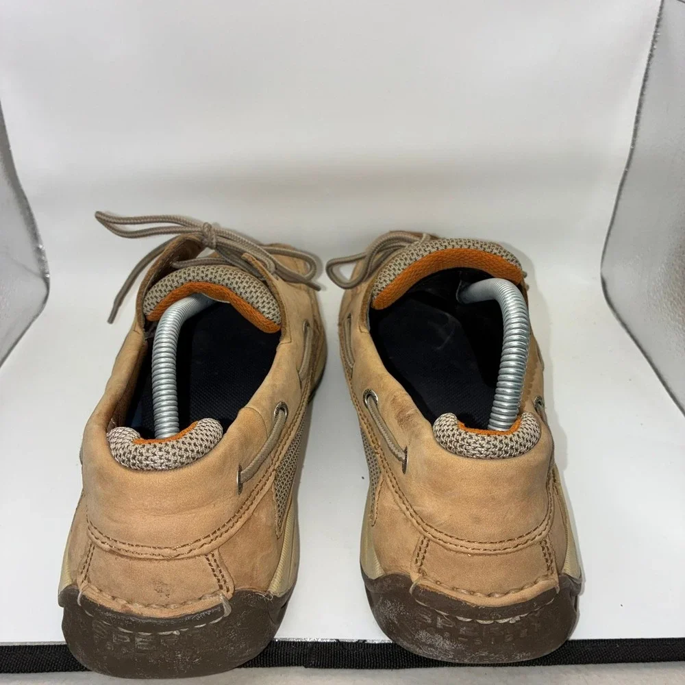 Sperry Top-Sider Mens Tan Nubuck Leather Mesh Boat Shoes Loafers 10.5 M